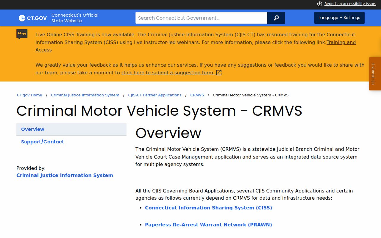 Stamford warrant records CRMVS relationship