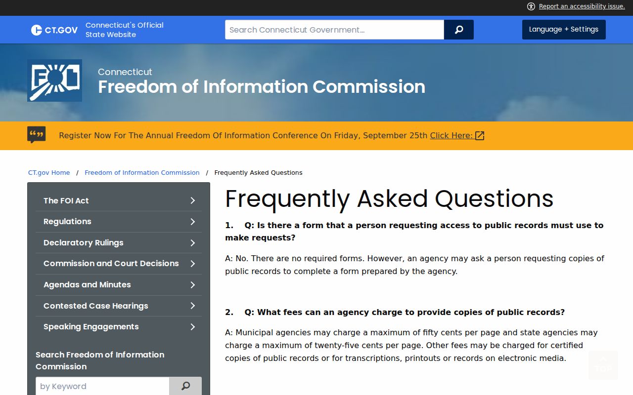 Stamford warrant records FOI copy fee guidance
