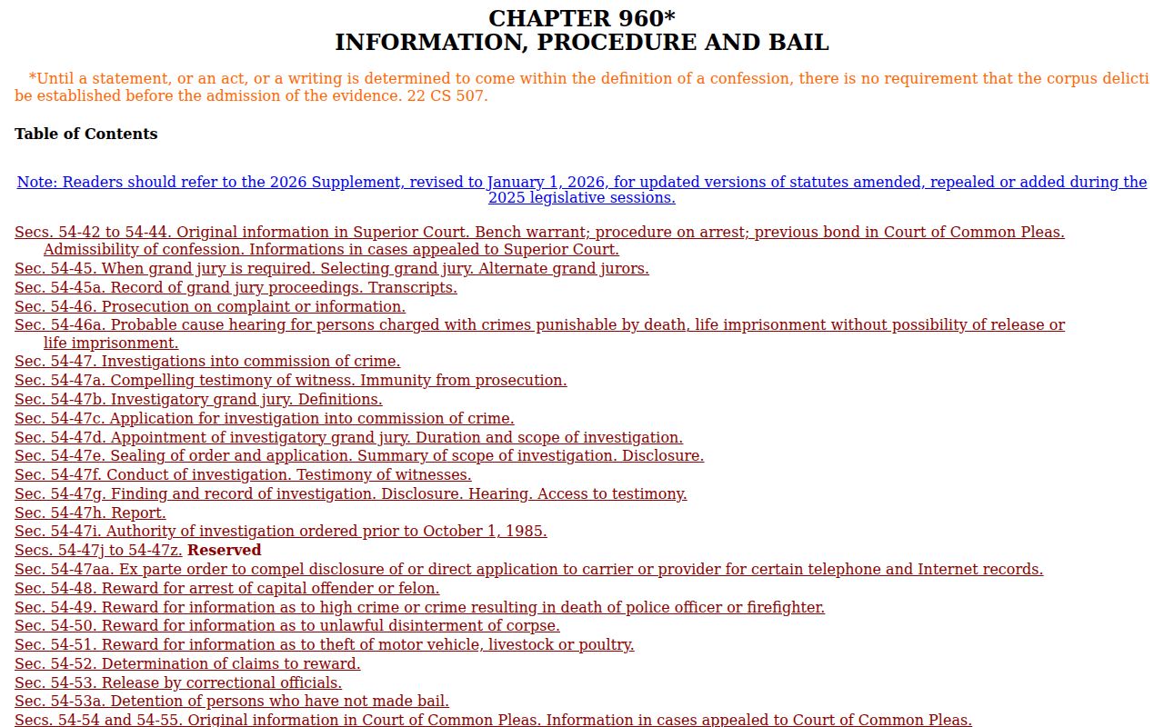 Stamford warrant release after court arrest law